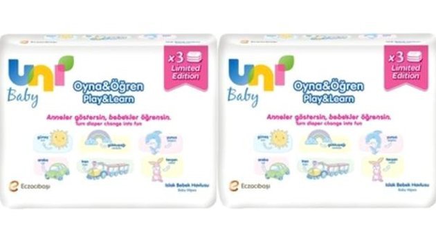 Uni Baby Oyna Öğren 104 Yaprak 3'lü Islak Mendil