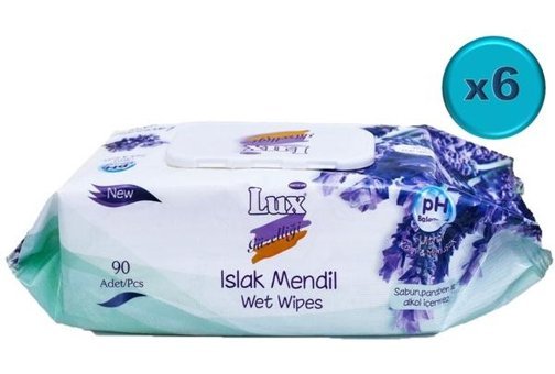Lux Lavantalı 90 Yaprak 6'lı Islak Mendil