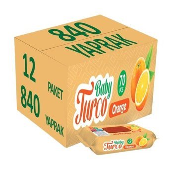 Baby Turco Portakal 70 Yaprak 12'li Islak Mendil