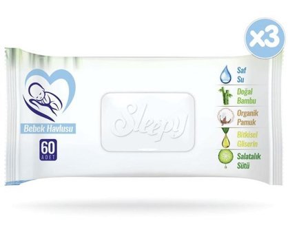 Sleepy Natural Yenidoğan 60 Yaprak 3'lü Islak Mendil