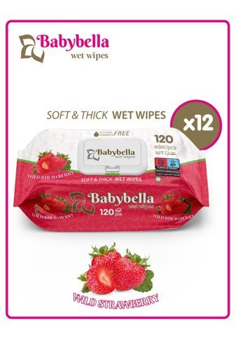 Babybella Wild Strawberry 120 Yaprak 12'li Islak Mendil