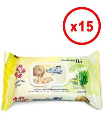 Bebiko Premium 72 Yaprak 15'li Islak Mendil