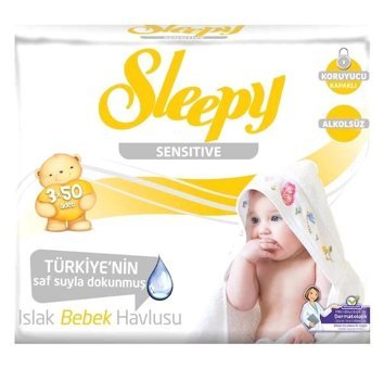 Sleepy Sensitive Hassas Ciltler 50 Yaprak 3'lü Islak Mendil