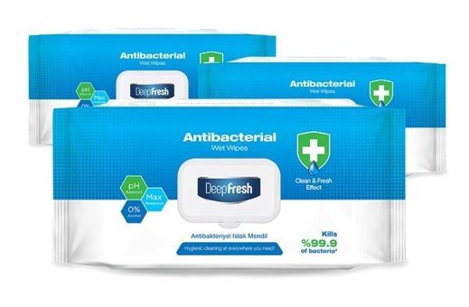 Deep Fresh Antibakteriyel 100 Yaprak 3'lü Islak Mendil