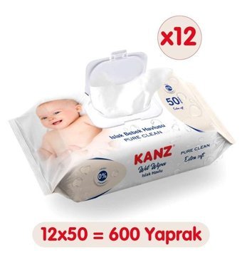 Kanz Yenidoğan 50 Yaprak 12'li Islak Mendil