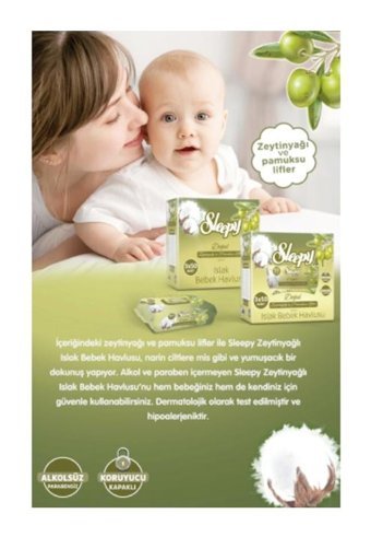 Sleepy Doğal Zeytinyağlı 90 Yaprak Islak Mendil