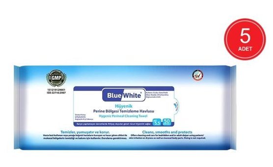 Blue White Hijyenik 50 Yaprak 5'li Islak Mendil