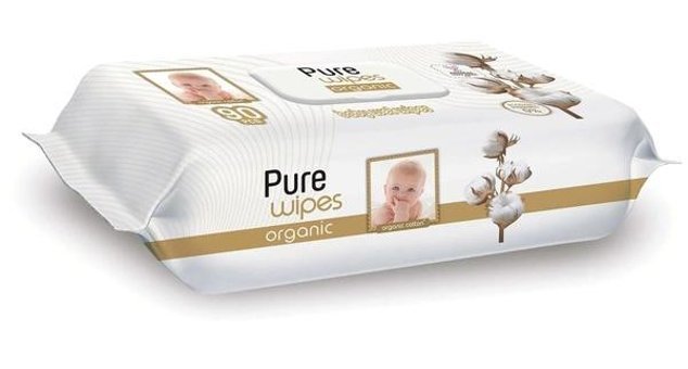 Pure Baby Wipes Organik Pamuk 90 Yaprak Islak Mendil
