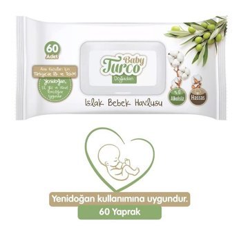 Baby Turco Yenidoğan 60 Yaprak 6'lı Islak Mendil