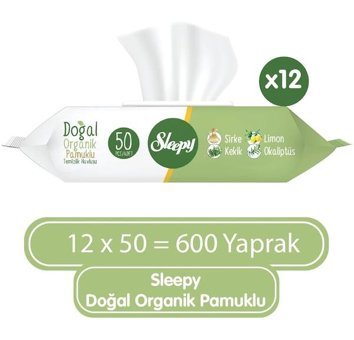 Sleepy Doğal Antibakteriyel 50 Yaprak 12'li Islak Mendil