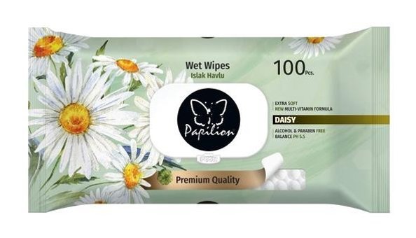 Papilion Papatya Kokulu 100 Yaprak Islak Mendil