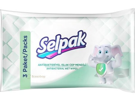 Selpak Antibakteriyel 30 Yaprak 3'lü Islak Mendil