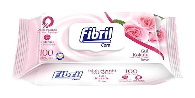 Fibril Care Gül Kokulu 90 Yaprak 24'lü Islak Mendil