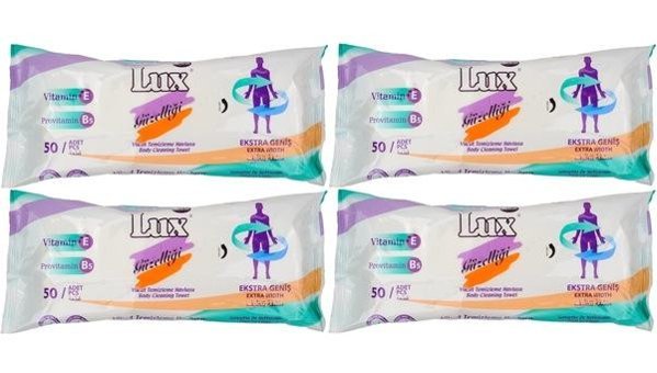 Lux Hasta Vücut Temizleme 50 Yaprak 4'lü Islak Mendil