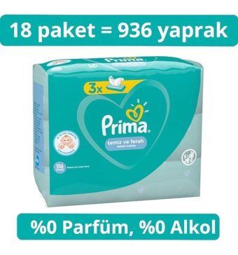 Prima 52 Yaprak 18'li Islak Mendil