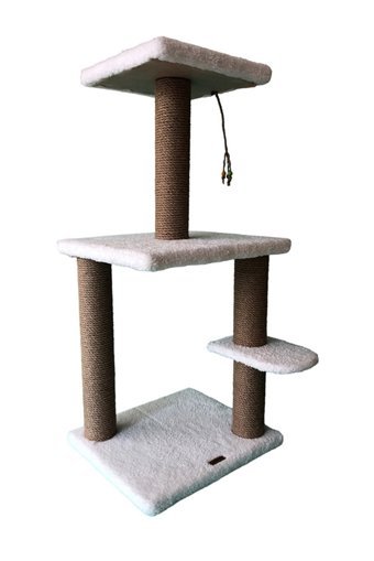 Armoni Oturaklı Oyuncaklı Katlı Kedi Tırmalama Tahtası Beyaz