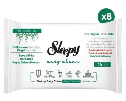 Sleepy Easy Clean 15 Yaprak 8'li Islak Mendil