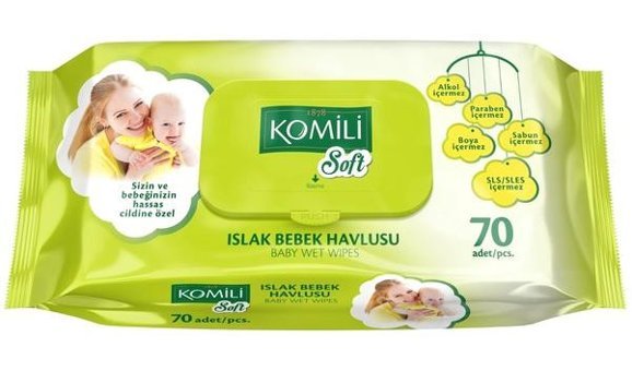 Komili Soft Yenidoğan Zeytinyağlı 70 Yaprak 24'lü Islak Mendil