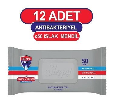 Sleepy Antibakteriyel 50 Yaprak 12'li Islak Mendil