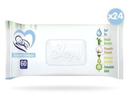 Sleepy Natural 60 Yaprak 24'lü Islak Mendil