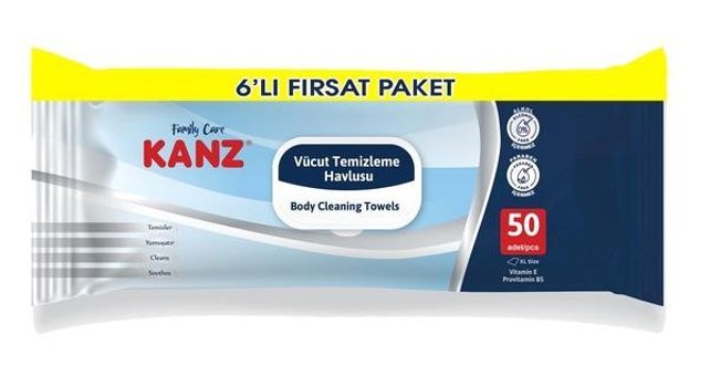 Kanz 50 Yaprak 6'lı Islak Mendil
