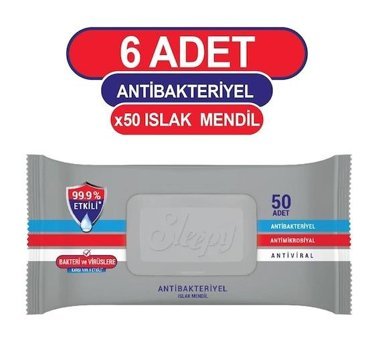 Sleepy Antibakteriyel 50 Yaprak 6'lı Islak Mendil