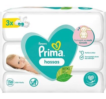 Prima Hassas Ciltler Yenidoğan 52 Yaprak Islak Mendil