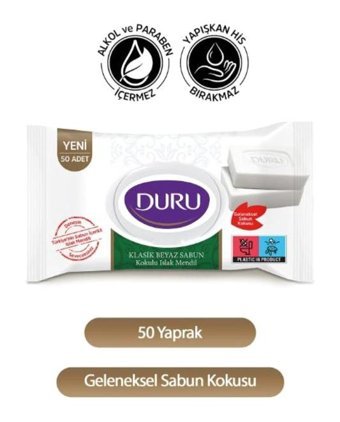 Duru Beyaz Sabun Kokulu 50 Yaprak Islak Mendil