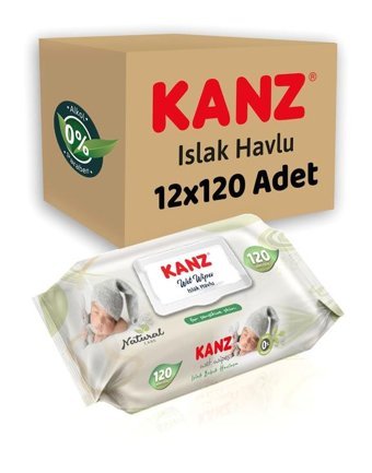 Kanz Yenidoğan 120 Yaprak 12'li Islak Mendil