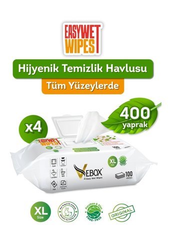 Vebox Easy 100 Yaprak 4'lü Islak Mendil