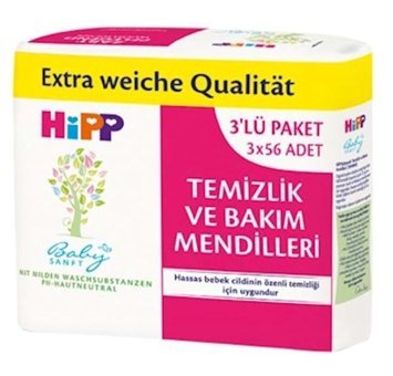 Hipp 56 Yaprak 3'lü Islak Mendil
