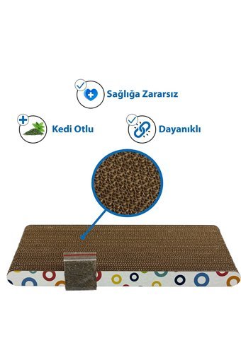 Herniks Doğal Kedi Otlu 37 cm Kedi Tırmalama Tahtası