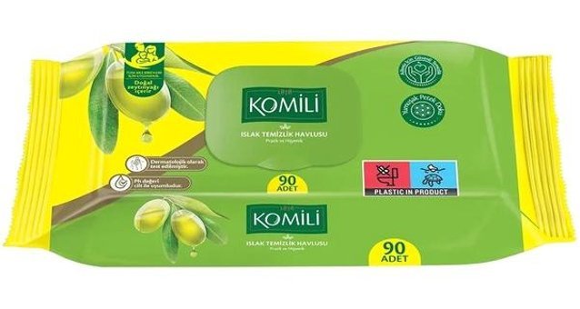 Komili Zeytinyağlı 90 Yaprak 3'lü Islak Mendil