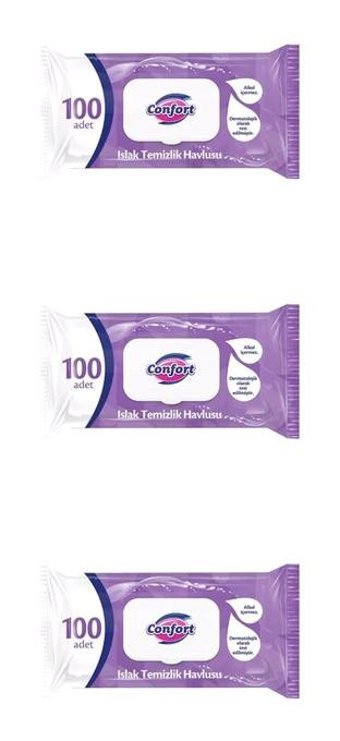 Confort 100 Yaprak 3'lü Islak Mendil