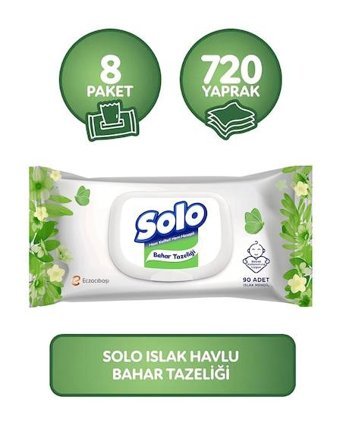 Solo 90 Yaprak 8'li Islak Mendil