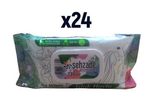 Şehzade 72 Yaprak 24'lü Islak Mendil