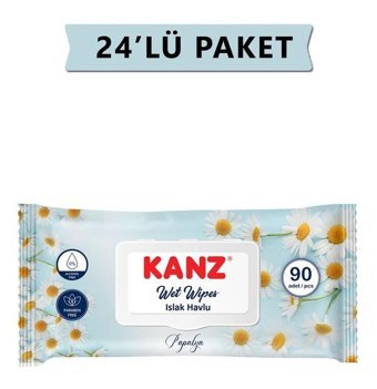 Kanz Papatya Kokulu Yenidoğan 90 Yaprak 24'lü Islak Mendil