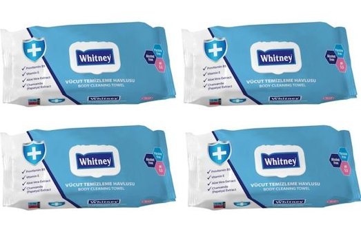 Whitney Hasta Vücut Temizleme 50 Yaprak 4'lü Islak Mendil