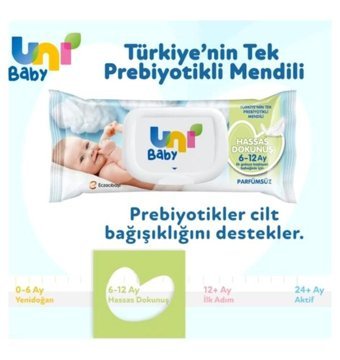 Uni Baby Yeni Hassas Dokunuş 52 Yaprak 12'li Islak Mendil