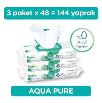 Prima Aqua Pure Yenidoğan 48 Yaprak 3'lü Islak Mendil