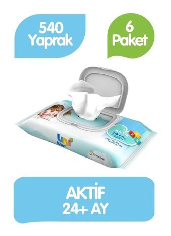 Uni Baby 90 Yaprak 6'lı Islak Mendil