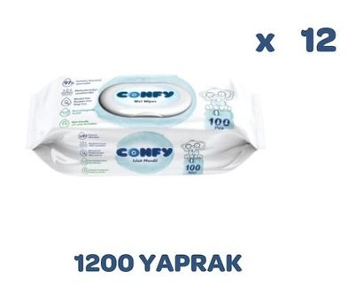 Confy Premium Antibakteriyel 100 Yaprak 12'li Islak Mendil
