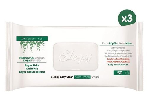Sleepy Easy Clean 50 Yaprak 3'lü Islak Mendil