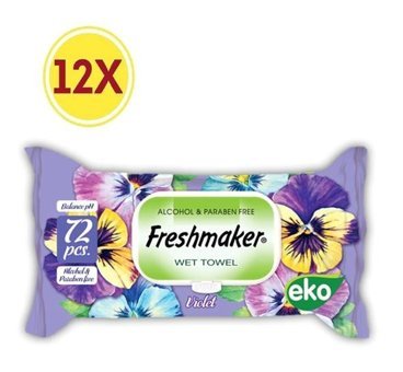 Freshmaker Menekşe Kokulu 72 Yaprak 12'li Islak Mendil