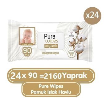 Bebelac Pure Wipes Organix 90 Yaprak 24'lü Islak Mendil