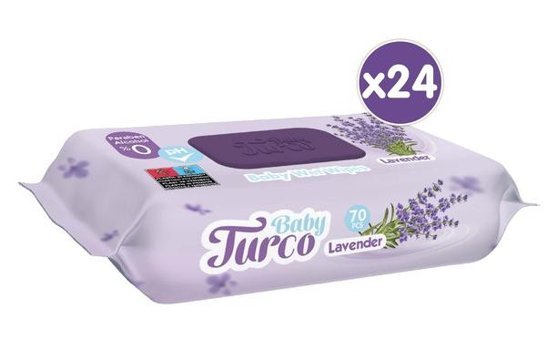 Baby Turco Lavanta Kokulu 70 Yaprak 24'lü Islak Mendil