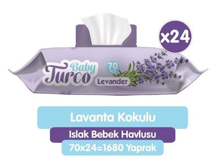 Baby Turco Lavanta Kokulu 70 Yaprak 24'lü Islak Mendil