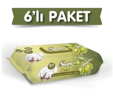 Sleepy Zeytinyağlı 90 Yaprak 6'lı Yaprak Islak Mendil