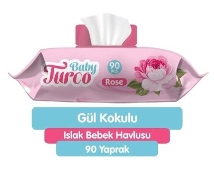 Baby Turco Gül Kokulu 90 Yaprak 6'lı Islak Mendil