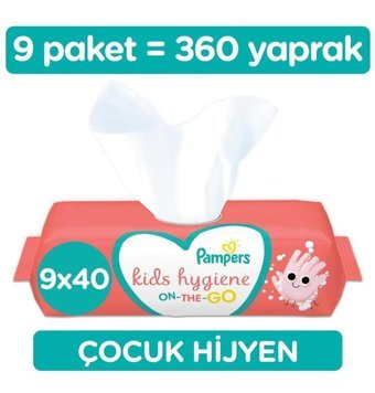 Prima Pampers Kids Hygiene On-The-Go 40 Yaprak 9'lu Islak Mendil